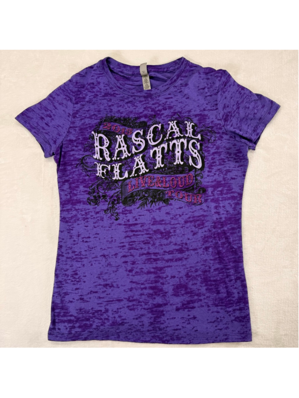 Women's Next Level Apparel Purple Rascal Flatts Liveâ & Loud Concert Tour Small